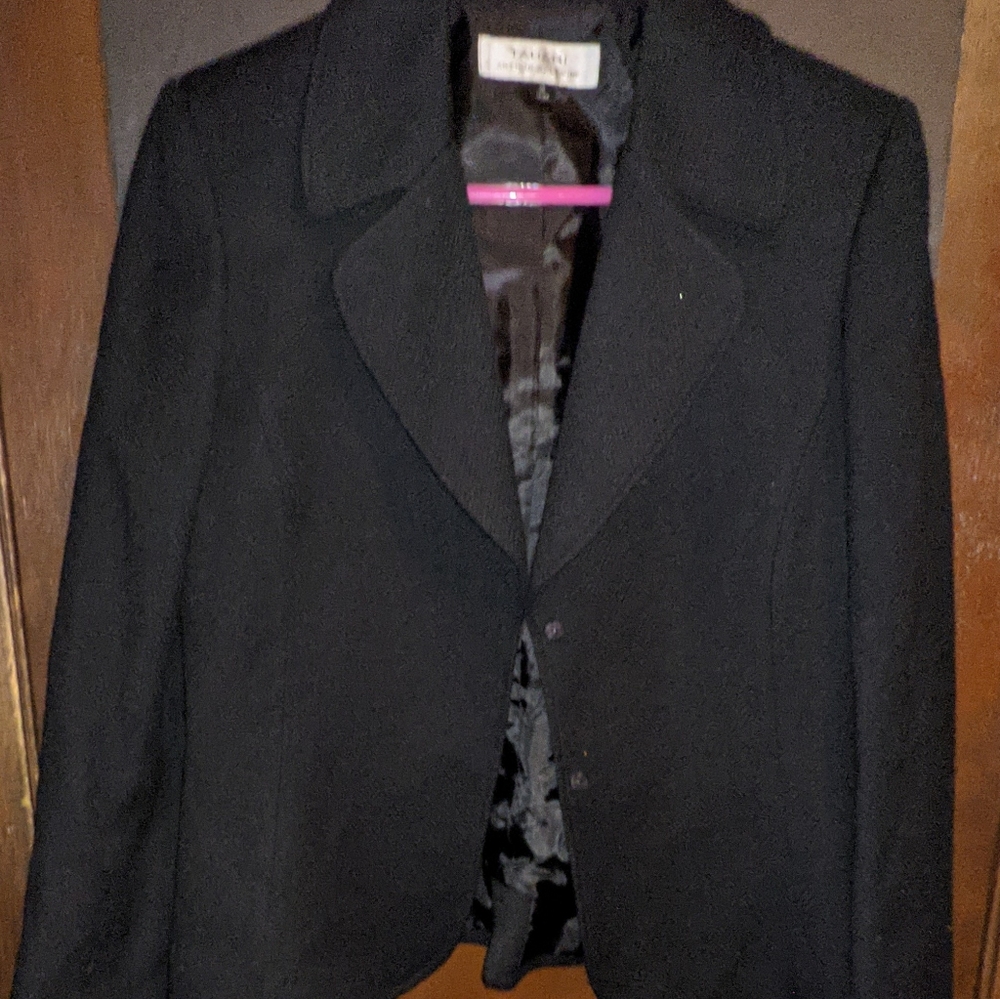 Tahari Black Notched Collar Jacket